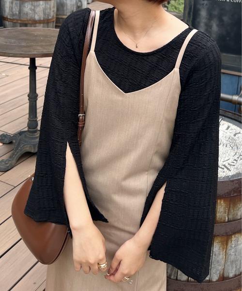 Ambre Ciel（アンブルシエル）の「２WAYポコポコスリットトップス／【WEB/EC限定商品】（Tシャツ/カットソー・レディース・ブラック/グリーン/アイボリー・FREE）」の9枚目の写真