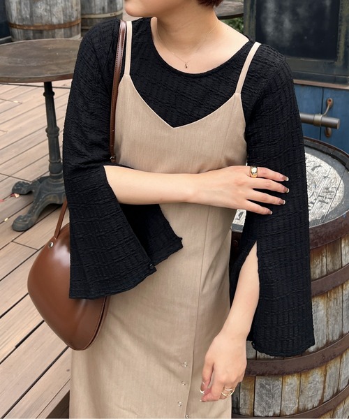 Ambre Ciel（アンブルシエル）の「２WAYポコポコスリットトップス／【WEB/EC限定商品】（Tシャツ/カットソー・レディース・ブラック/グリーン/アイボリー・FREE）」の10枚目の写真