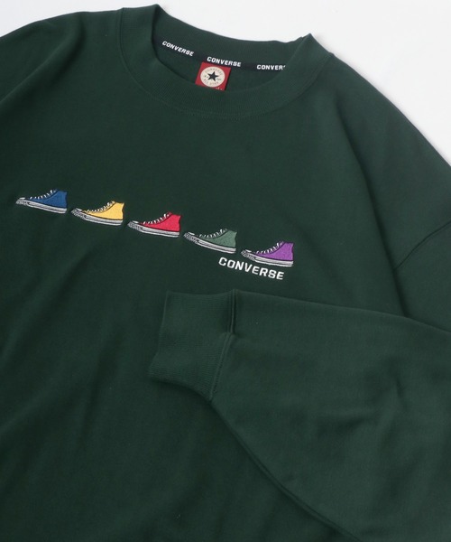 CONVERSE(コンバース)の「CONVERSE/コンバース オーバーサイズ リブライン リンガー ワンポイントロゴ刺繍 スウェットトレーナー トップス レディース メンズ(スウェット・レディース・ダークグリーン/ブラック系その他/ブラック/ホワイト/ホワイト系その他/ベージュ系その他/オートミール/グリーン系その他/ベージュ系その他3/ベージュ系その他2/グリーン系その他2/ブラック系その他2・M/L/LL)」の11枚目の写真
