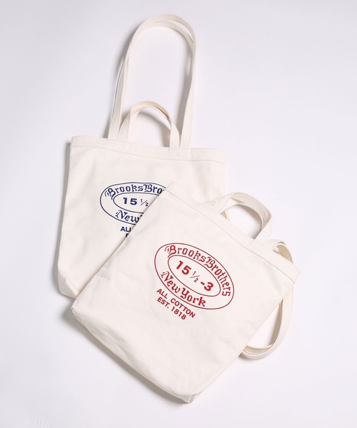 BROOKS BROTHERS(ブルックスブラザーズ)の「【オンラインショップ限定】コットンキャンバス ラベルプリント トートバック(トートバッグ・メンズ・ネイビー/レッド・ONE SIZE)」の17枚目の写真