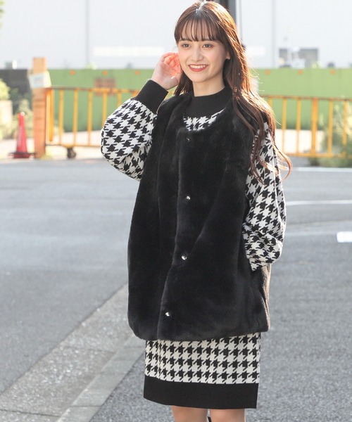 Honeys（ハニーズ）の「フェイクファーベスト（ベスト・レディース・ブラック/アイボリー/ベージュ・M/L）」の15枚目の写真