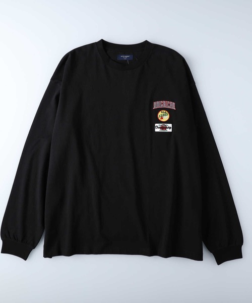 BACK NUMBER（バックナンバー）の「【BACK NUMBER】カレッジワッペンロンＴ（Tシャツ/カットソー・メンズ・ホワイト/オレンジ/ブラック・XL/M/S/L）」の2枚目の写真