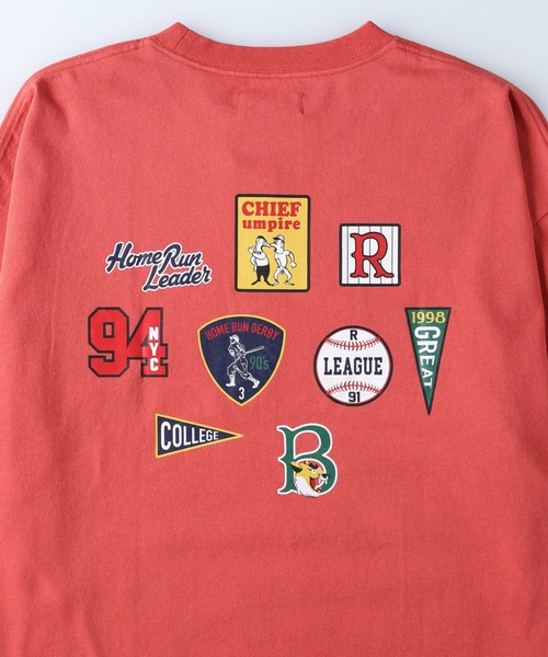 BACK NUMBER（バックナンバー）の「【BACK NUMBER】カレッジワッペンロンＴ（Tシャツ/カットソー・メンズ・ホワイト/オレンジ/ブラック・XL/M/S/L）」の4枚目の写真