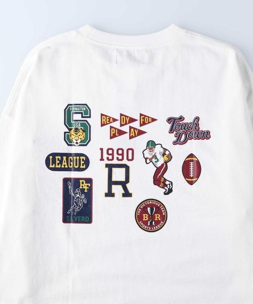 BACK NUMBER（バックナンバー）の「【BACK NUMBER】カレッジワッペンロンＴ（Tシャツ/カットソー・メンズ・ホワイト/オレンジ/ブラック・XL/M/S/L）」の9枚目の写真