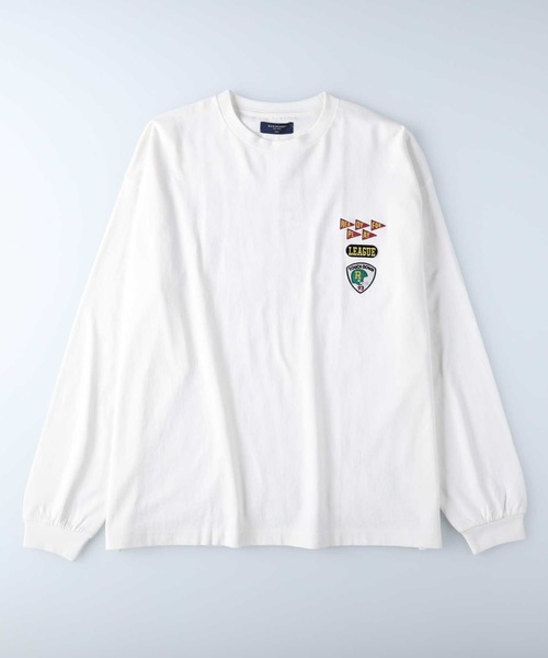 BACK NUMBER（バックナンバー）の「【BACK NUMBER】カレッジワッペンロンＴ（Tシャツ/カットソー・メンズ・ホワイト/オレンジ/ブラック・XL/M/S/L）」の12枚目の写真