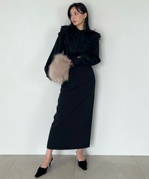 美品　anuans ウェーブレースドッキングブラウス オケージョン　パフスリーブ anuans（アニュアンス）の「ウェーブレースドッキングブラウス