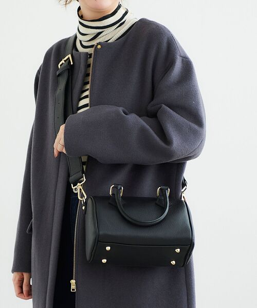 le.coeur blanc（ルクールブラン）の「AULENTTI 別注ボストンショルダー（ショルダーバッグ・レディース・ブラック/グリーン・FREE）」の2枚目の写真