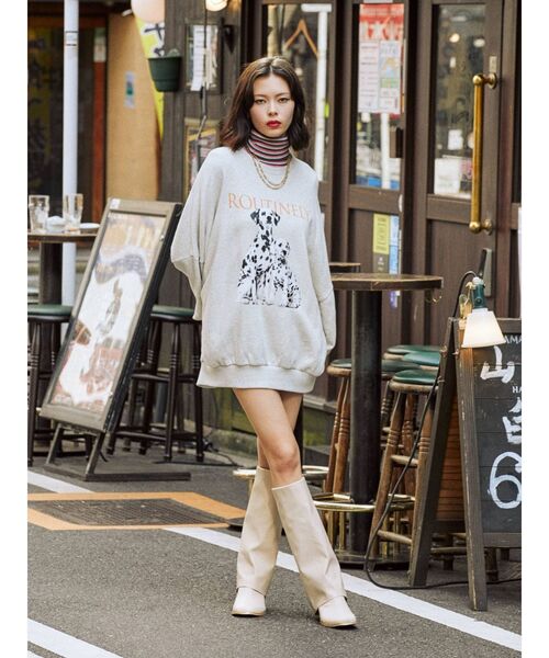 jouetie（ジュエティ）の「dogプリントプルオーバー（スウェット・レディース・ブラック/グレー/レッド・MEDIUM）」の7枚目の写真