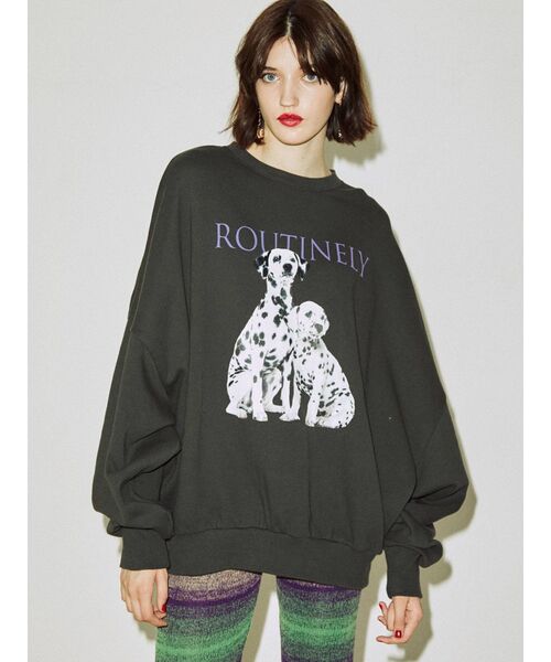 jouetie（ジュエティ）の「dogプリントプルオーバー（スウェット・レディース・ブラック/グレー/レッド・MEDIUM）」の10枚目の写真