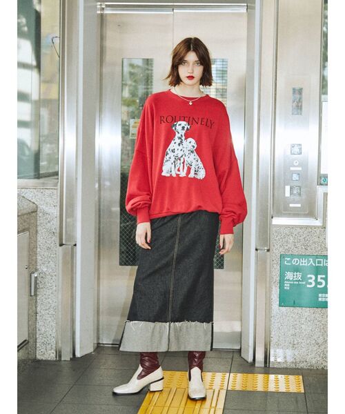 jouetie（ジュエティ）の「dogプリントプルオーバー（スウェット・レディース・ブラック/グレー/レッド・MEDIUM）」の17枚目の写真