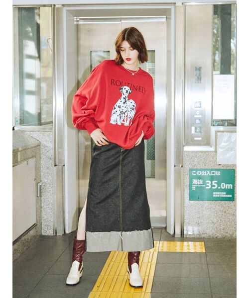 jouetie（ジュエティ）の「dogプリントプルオーバー（スウェット・レディース・ブラック/グレー/レッド・MEDIUM）」の19枚目の写真