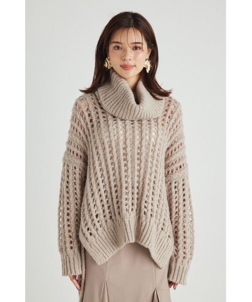 rienda(リエンダ)の「2WAYネッククロシェニットトップス(ニット/セーター・レディース・オレンジ/ベージュ/アイボリー/ブラック・FREE)」の10枚目の写真