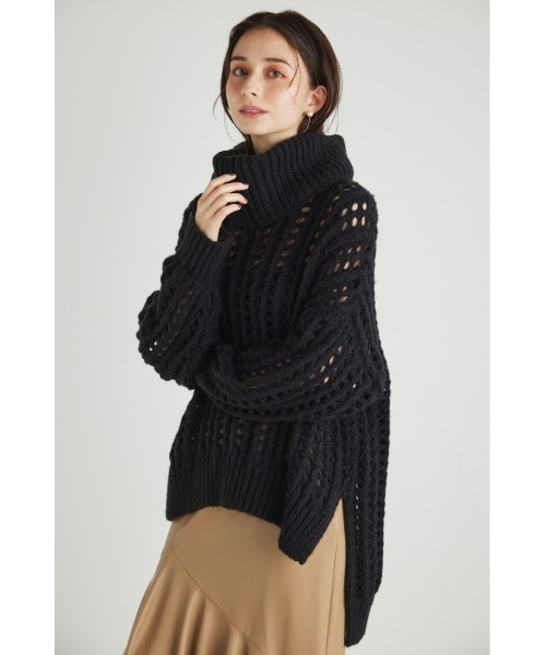 rienda(リエンダ)の「2WAYネッククロシェニットトップス(ニット/セーター・レディース・オレンジ/ベージュ/アイボリー/ブラック・FREE)」の17枚目の写真