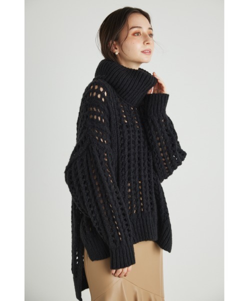 rienda(リエンダ)の「2WAYネッククロシェニットトップス(ニット/セーター・レディース・オレンジ/ベージュ/アイボリー/ブラック・FREE)」の18枚目の写真