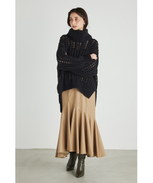 rienda(リエンダ)の「2WAYネッククロシェニットトップス(ニット/セーター・レディース・オレンジ/ベージュ/アイボリー/ブラック・FREE)」の19枚目の写真