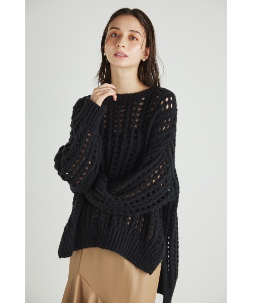 rienda(リエンダ)の「2WAYネッククロシェニットトップス(ニット/セーター・レディース・オレンジ/ベージュ/アイボリー/ブラック・FREE)」の21枚目の写真