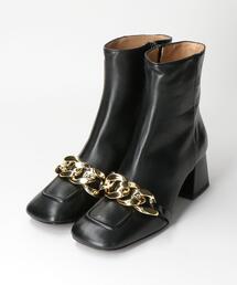 <FABIO RUSCONI> チェーン ショートブーツ <Select by EMMEL REFINES>