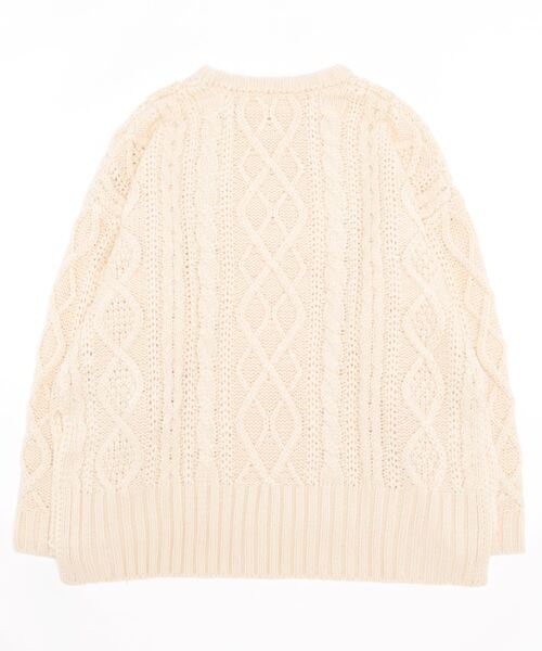 coca(coca)(コカ)の「スリット入りケーブルニット(ニット/セーター・レディース・アイボリー/チャコールグレー・ONE SIZE)」の13枚目の写真