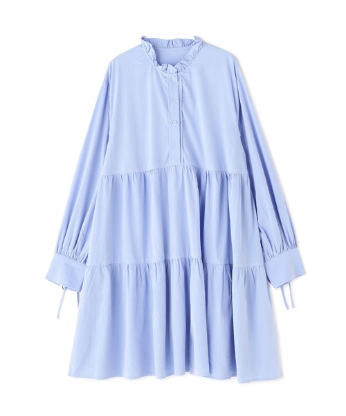 N.（N. Natural Beauty Basic）（エヌエヌナチュラルビューティーベーシック）の「◆フリルネックミニワンピース（ワンピース・レディース・オフホワイト/ブルー・MEDIUM）」の14枚目の写真