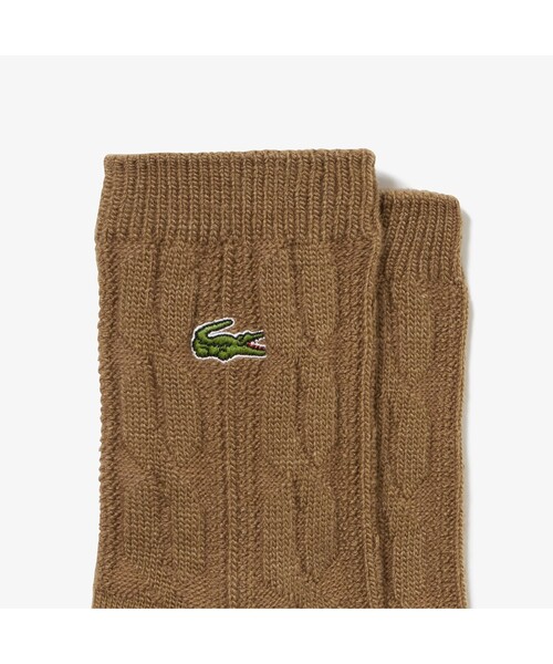 LACOSTE（ラコステ）の「ケーブルニットソックス（ソックス/靴下・レディース・ネイビー/オフホワイト/キャメル・24.0cm）」の6枚目の写真