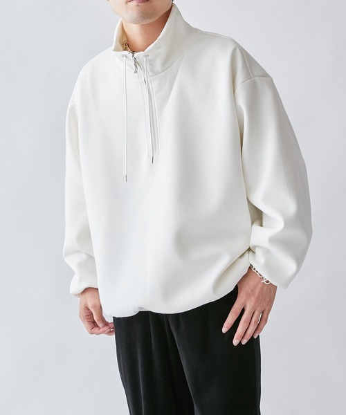 新品】レザレクション ハーフジップ プルオーバー 白 メンズL 【公式