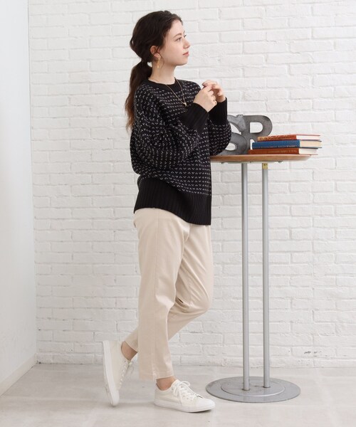 SHOO・LA・RUE(シューラルー)の「◆控えめな柄が可愛い!バーズアイ柄ニット(ニット/セーター・レディース・アイボリー系4/オレンジ系その他5/グリーン系その他5/ブラック系4・00)」の16枚目の写真