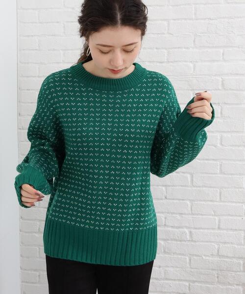 SHOO・LA・RUE(シューラルー)の「◆控えめな柄が可愛い!バーズアイ柄ニット(ニット/セーター・レディース・アイボリー系4/オレンジ系その他5/グリーン系その他5/ブラック系4・00)」の18枚目の写真