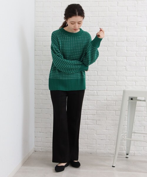 SHOO・LA・RUE(シューラルー)の「◆控えめな柄が可愛い!バーズアイ柄ニット(ニット/セーター・レディース・アイボリー系4/オレンジ系その他5/グリーン系その他5/ブラック系4・00)」の21枚目の写真