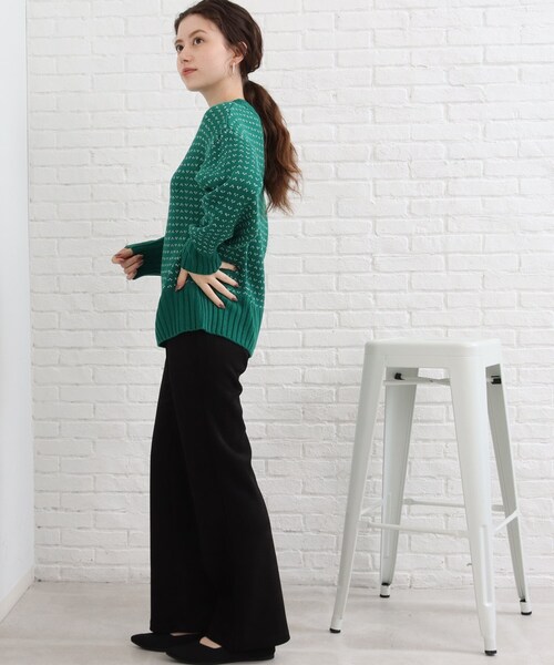 SHOO・LA・RUE(シューラルー)の「◆控えめな柄が可愛い!バーズアイ柄ニット(ニット/セーター・レディース・アイボリー系4/オレンジ系その他5/グリーン系その他5/ブラック系4・00)」の22枚目の写真