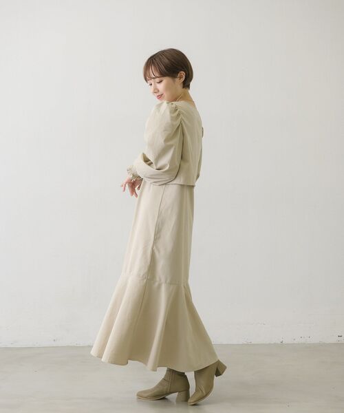 RETRO GIRL(レトロガール)の「ピーチ起毛BLキャミOPセット(ワンピース・レディース・ブラウン/ナチュラル/ブルー/ブラック・FREE)」の6枚目の写真