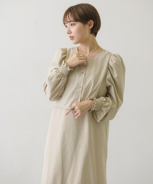 RETRO GIRL(レトロガール)の「ピーチ起毛BLキャミOPセット(ワンピース・レディース・ブラウン/ナチュラル/ブルー/ブラック・FREE)」の9枚目の写真