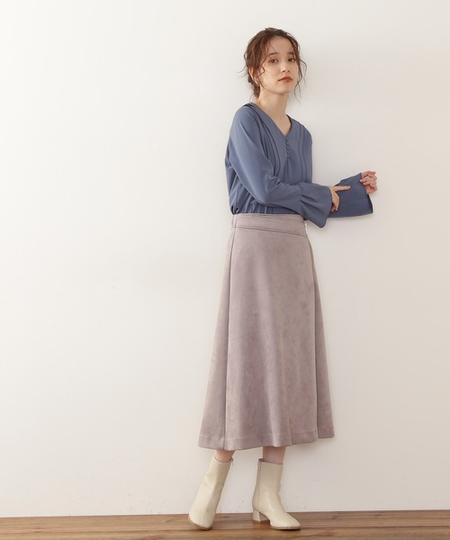 N.（N. Natural Beauty Basic）（エヌエヌナチュラルビューティーベーシック）の「◆ダブルフリルＶネックブラウス（シャツ/ブラウス・レディース・ナチュラル/ブルー/イエロー/ネイビー・MEDIUM）」の8枚目の写真