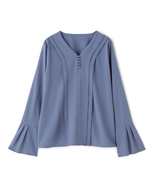 N.（N. Natural Beauty Basic）（エヌエヌナチュラルビューティーベーシック）の「◆ダブルフリルＶネックブラウス（シャツ/ブラウス・レディース・ナチュラル/ブルー/イエロー/ネイビー・MEDIUM）」の18枚目の写真