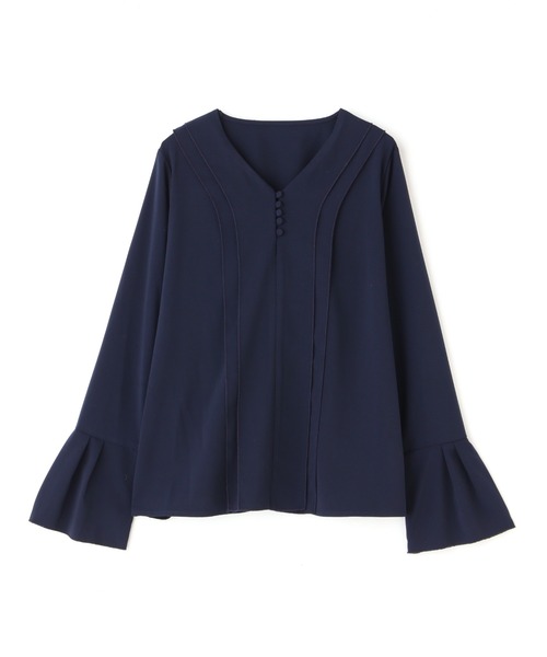 N.（N. Natural Beauty Basic）（エヌエヌナチュラルビューティーベーシック）の「◆ダブルフリルＶネックブラウス（シャツ/ブラウス・レディース・ナチュラル/ブルー/イエロー/ネイビー・MEDIUM）」の16枚目の写真