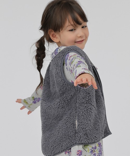 HAKKA KIDS（ハッカキッズ）の「ボアベスト（ベスト・キッズ・ブラウン/グレー・110cm/100cm/120cm/130cm）」の7枚目の写真
