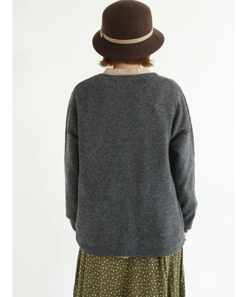 Samansa Mos2（サマンサ モスモス）の「【フランスウール】花刺繍入りクルーネックカーディガン（カーディガン/ボレロ・レディース・ベージュ/オレンジ/ブルー/グリーン/ボルドー/チャコール・ﾌﾘ-）」の13枚目の写真