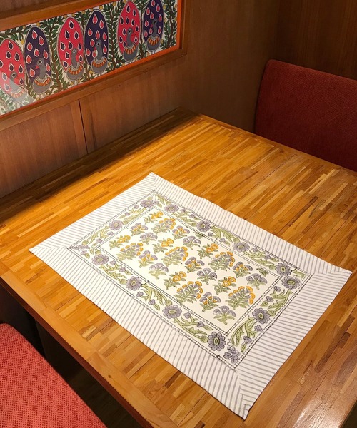 チャイハネ(チャイハネ)の「【チャイハネ】ハマツブロックプレイスマット(ランチョンマット/テーブルウェア・レディース・ワイン/グレー/イエロー/グリーン/ブルー/ピンク・FREE)」の2枚目の写真