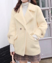 DAY CLOSET | レディース ビッグカラーオーバーサイズエコファーピーコート(ピーコート)
