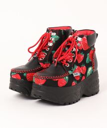 厚底メリージェーンスニーカーソールレースアップシューズ バレエコア
