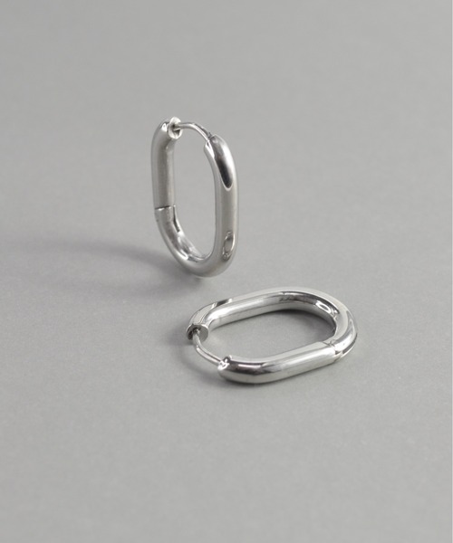 ieLS(イエルズ)の「金属アレルギー対応 「ieLS」 ステンレス クロッシング オーバル フープピアス(ピアス(両耳用)・メンズ・ゴールド/シルバー・ONE SIZE)」の10枚目の写真