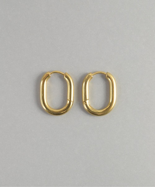 ieLS(イエルズ)の「金属アレルギー対応 「ieLS」 ステンレス クロッシング オーバル フープピアス(ピアス(両耳用)・メンズ・ゴールド/シルバー・ONE SIZE)」の11枚目の写真