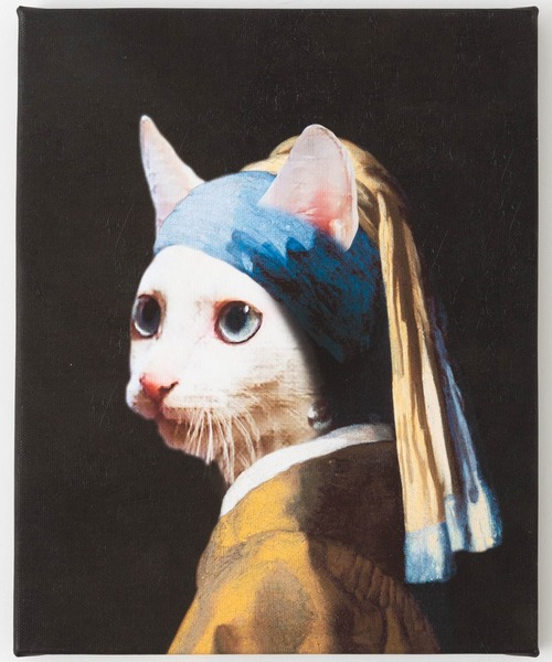 セール】猫 犬 デザイン 名画 壁掛け アートキャンバス（ポスター