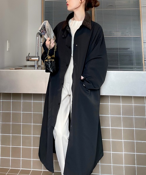 《JaVaジャバ コラボ》配色ワークロングコート