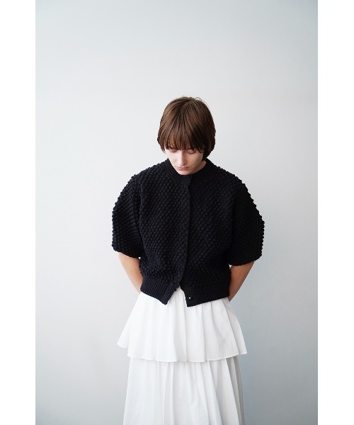 3D DOT HALF SLEEVE KNIT CARDIGAN　クラネ CLANE - スリーディー ハーフスリーブ ニット カーディガン - 3D DOT