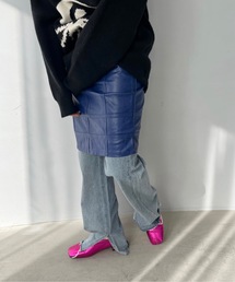 フェイクレザースカート【SANSeLF】sanw23s013