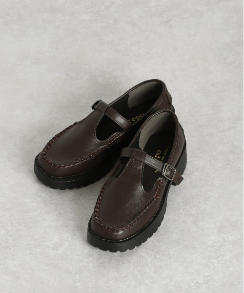 cepo（セポ）の「Ｔストラップローファー　＜追加生産分＞（ローファー・レディース・ブラウン/ブラック・L/M）」の3枚目の写真