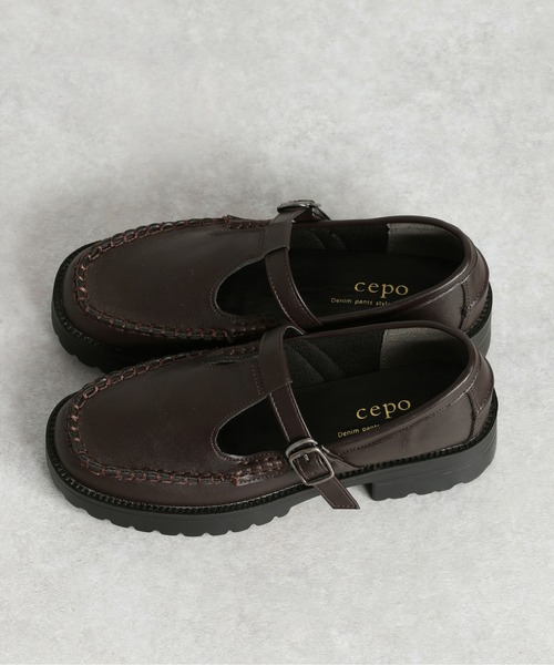 cepo（セポ）の「Ｔストラップローファー　＜追加生産分＞（ローファー・レディース・ブラウン/ブラック・L/M）」の4枚目の写真