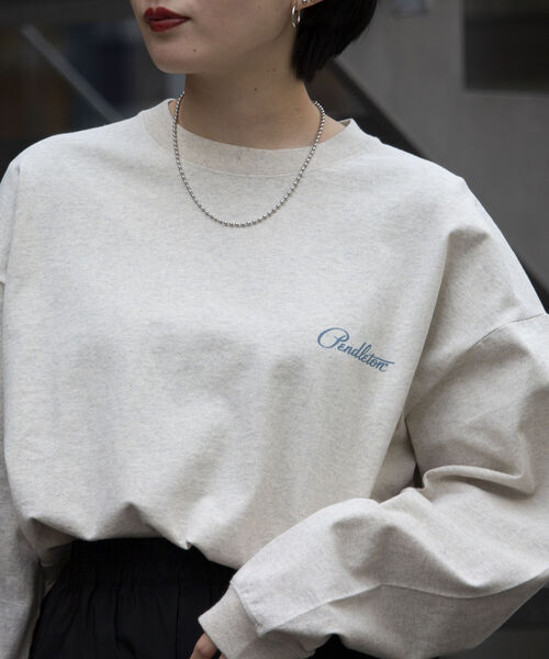 PENDLETON（ペンドルトン）の「【PENDLETON/ペンドルトン】バックプリント ロングスリーブTシャツ ビッグシルエット（Tシャツ/カットソー・メンズ・ネイビー/ホワイト/チャコールグレー/アッシュグレー/ミント・M/L）」の3枚目の写真