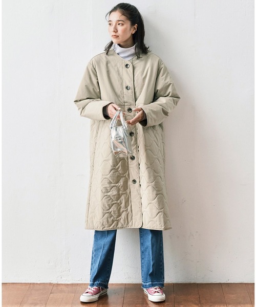 avecmoi（アヴェクモワ）の「【佐藤かなさんプロデュース】 アヴェクモワ　半分キルティングコート〈グレージュ〉（その他アウター・レディース・グレイッシュベージュ・2/1）」の4枚目の写真