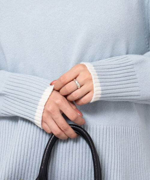 NOLLEY’S（ノーリーズ）の「カシミヤ混プルオーバーニット（ニット/セーター・レディース・オフホワイト/ブルー/ライトブルー/ベビーピンク・38）」の6枚目の写真